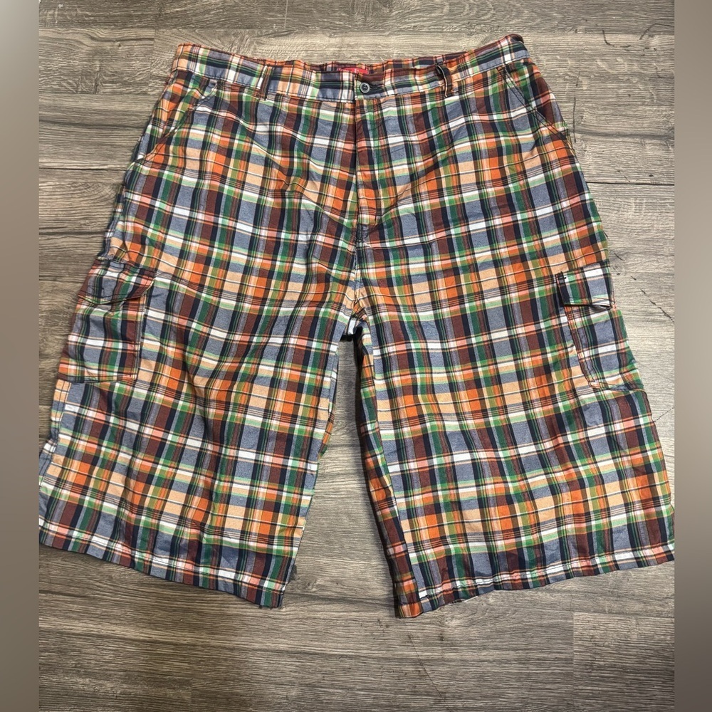 Men's Multicolor Plaid Cargo Shorts